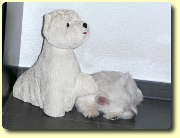 Westie Figur mit Welpe